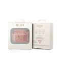 Θήκη  Σιλικόνης Guess Glitter Flakes με γάντζο για Airpods 3 - Pink
