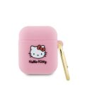 Θήκη Σιλικόνης Hello Kitty 3D Kitty Head για Apple Airpods 1/2 - Pink