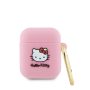 Θήκη Σιλικόνης Hello Kitty 3D Kitty Head για Apple Airpods 1/2 - Pink