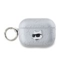 Karl Lagerfeld Embossed Choupette Head Case for AirPods Pro 2 - Silver