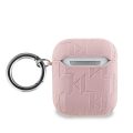Θήκη Σιλικόνης Karl Lagerfeld Embossed Choupette Head για Apple AirPods 1/2 - Pink