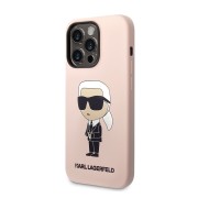 Θήκη Σιλικόνης Karl Lagerfeld Liquid Silicone Ikonik NFT για iPhone 14 Pro Max - Pink