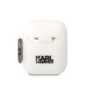 Θήκη Σιλικόνης Karl Lagerfeld 3D Logo NFT Karl Head Silicone για Apple AirPods 1/2 - White