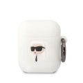 Θήκη Σιλικόνης Karl Lagerfeld 3D Logo NFT Karl Head Silicone για Apple AirPods 1/2 - White