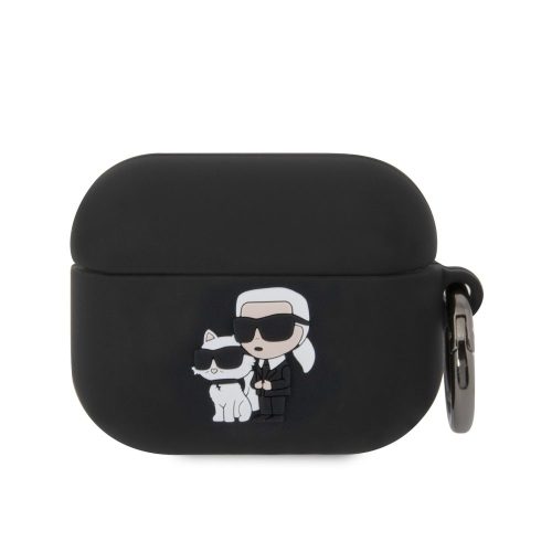 Θήκη Σιλικόνης Karl Lagerfeld 3D Logo NFT Karl and Choupette για Apple AirPods Pro  - Black