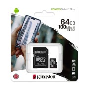 Kingston Canvas Select Plus microSDXC 64GB Class 10 U1 V10 A1 UHS-I με Αντάπτορα