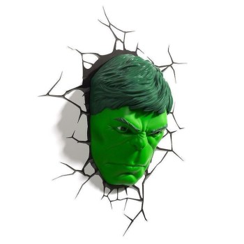  Φωτιστικό Τοίχου 3DLightFX Marvel - Hulk Face