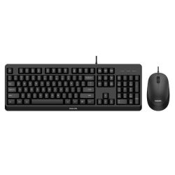 Philips Ενσύρματο  Σετ Πληκτρολόγιο & Ποντίκι Αγγλικό (UK) - Black (SPT6207BL)