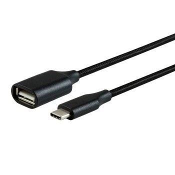 Καλώδιο USB-A Female σε USB-C Male Powertech 0,15m - Black