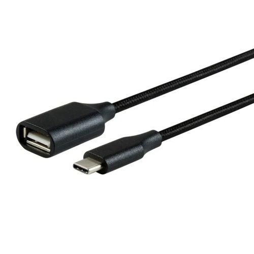 Καλώδιο USB-A Female σε USB-C Male Powertech 0,15m - Black
