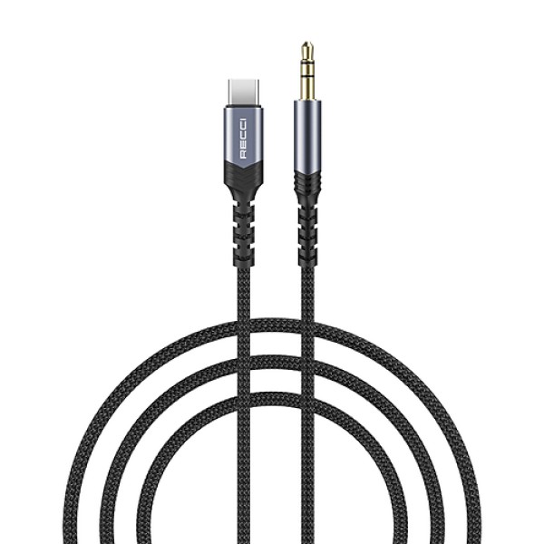 Καλώδιο Ήχου Recci 3.5mm Male σε USB-C 1.2m - Black