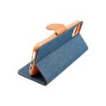 Υφασμάτινη Θήκη Canvas Book για Samsung Galaxy A13 4G - Navy/ Brown