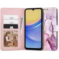 Θήκη Book Tech-Protect Wallet Δερματίνη για Samsung Galaxy A15 4G / 5G - Marble Pink