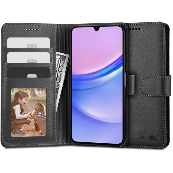 Θήκη Book Tech-Protect Wallet Δερματίνη για Samsung Galaxy A15 4G / 5G - Black