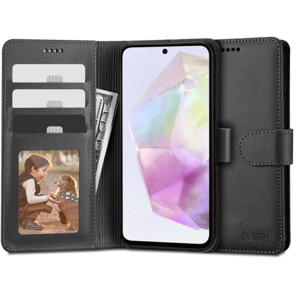 Θήκη Book Tech-Protect Wallet Δερματίνη για Samsung Galaxy A35 5G - Black