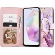 Θήκη Book Tech-Protect Wallet Δερματίνη για Samsung Galaxy A35 5G - Marble Pink