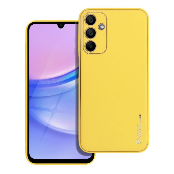 Θήκη Δερματίνης LEATHER Gold για Samsung Galaxy A15 4G / 5G - Yellow