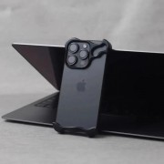 Θήκη Bumper Luxury Alien Titanium Alloy Case και Metal Lens Film Protection για iPhone 16 Pro Max - Black