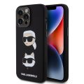 Θήκη Σιλικόνης Karl Lagerfeld Liquid Silicone Karl and Choupette Heads για iPhone 15 Pro Max - Black