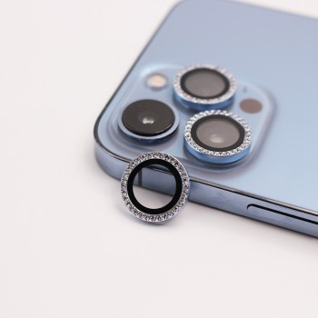 Tempered Glass Πίσω Κάμερας OEM 3 in 1 για Apple iPhone 11 / 11 Pro / 11 Pro Max / 12 / 12 Pro - Glitter Sierra Blue
