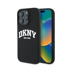 Θήκη Σιλικόνης DKNY White Printed Logo για Apple iPhone 16 Pro Max - Black