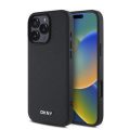 Θήκη Δερματίνης DKNY Silver Metal Logo για Apple iPhone 16 Pro - Black