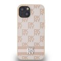 Σκληρή Θήκη DKNY PU Leather Checkered Pattern Stripe για Apple iPhone 13 - Pink