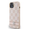 Σκληρή Θήκη DKNY PU Leather Checkered Pattern Stripe για Apple iPhone 13 - Pink