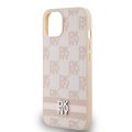 Σκληρή Θήκη DKNY PU Leather Checkered Pattern Stripe για Apple iPhone 13 - Pink