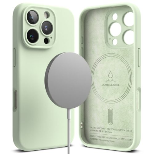 Θήκη Σιλικόνης Ringke Silicone Magnetic Magsafe για iPhone 16 Pro Max - Soft Mint