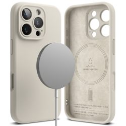 Θήκη Σιλικόνης Ringke Silicone Magnetic Magsafe για iPhone 16 Pro Max - Stone