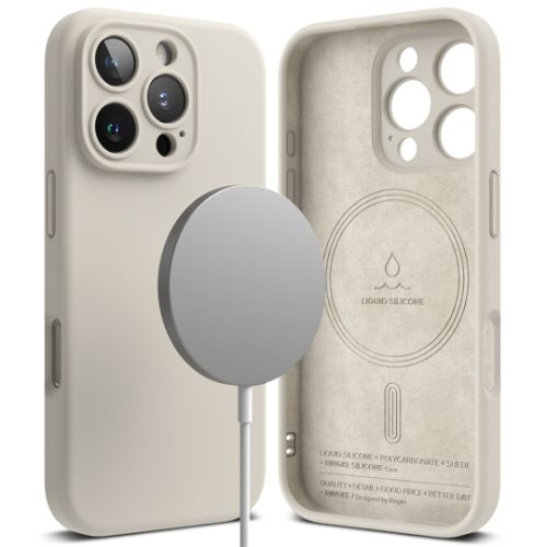 Θήκη Σιλικόνης Ringke Silicone Magnetic Magsafe για iPhone 16 Pro - Stone