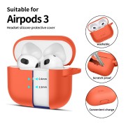 Θήκη Σιλικόνης Tech Protect Silicone Hook για Apple Airpods 3 - Neon Orange