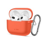 Θήκη Σιλικόνης Tech Protect Silicone Hook για Apple Airpods 3 - Neon Orange