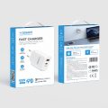 Φορτιστής Veger με Θύρα USB-A και Θύρα USB-C 65W Power Delivery / Quick Charge 3.0 - White 
