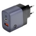  Φορτιστής Τοίχου 45W Forcell F-Energy VT-39 με 1 Θύρα Type C + 1 Θύρα USB A - Gray
