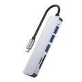 Αντάπτορας Green Lyca USB-C HUB 6in1 - Grey 