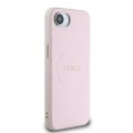 Θήκη Δερματίνης Guess PU Grained Classic Logo MagSafe για iPhone 16e - Pink