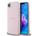 Θήκη Δερματίνης Guess PU Grained Classic Logo MagSafe για iPhone 16e - Pink