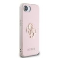 Θήκη Σκληρή Guess PU Fixed Glitter 4G Metal Logo για iPhone 16e - Pink