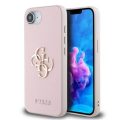 Θήκη Σκληρή Guess PU Fixed Glitter 4G Metal Logo για iPhone 16e - Pink