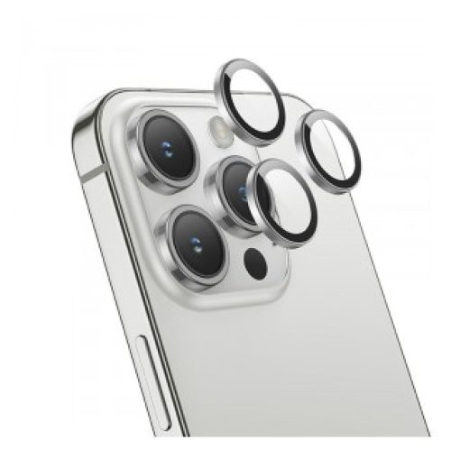 Tempered Glass Πίσω Κάμερας Hoco 3D Metal V14 - 3 in 1 για Apple iPhone 15 Pro / 15 Pro Max - Silver
