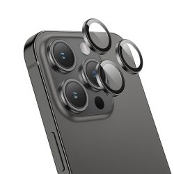 Tempered Glass Πίσω Κάμερας Hoco 3D Metal V14 - 3 in 1 για Apple iPhone 15 Pro / 15 Pro Max - Space Grey