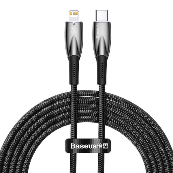 Καλώδιο Φόρτισης Baseus Glimmer Series cable από USB-C σε Lightning 20W 2m - Black