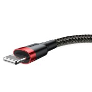 Καλώδιο Φόρτισης Baseus από USB σε Lightning Cafule Braided, 0.50m - Black/Red