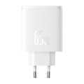  Φορτιστής Τοίχου Baseus OS-Cube Pro με 1 Θύρα USB-Α & 2 θύρες USB-C (65΅W) - ΅White