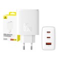  Φορτιστής Τοίχου Baseus OS-Cube Pro με 1 Θύρα USB-Α & 2 θύρες USB-C (65΅W) - ΅White