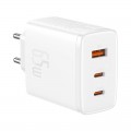 Φορτιστής Τοίχου Baseus OS-Cube Pro με 1 Θύρα USB-Α & 2 θύρες USB-C (65΅W) - ΅White