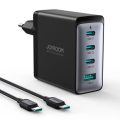  Φορτιστής Τοίχου Joyroom με Θύρα USB-A και 3 Θύρες USB-C και Καλώδιο USB-C (100W) - Black