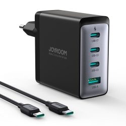  Φορτιστής Τοίχου Joyroom με Θύρα USB-A και 3 Θύρες USB-C και Καλώδιο USB-C (100W) - Black
